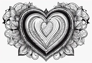 A black heart design, with the letter beta embedded in the center. tattoo idea