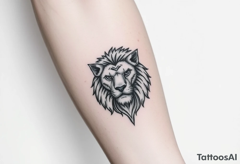 Fancy style "leo"  birth
 sign lion tattoo idea