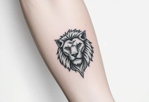 Fancy style "leo"  birth
 sign lion tattoo idea