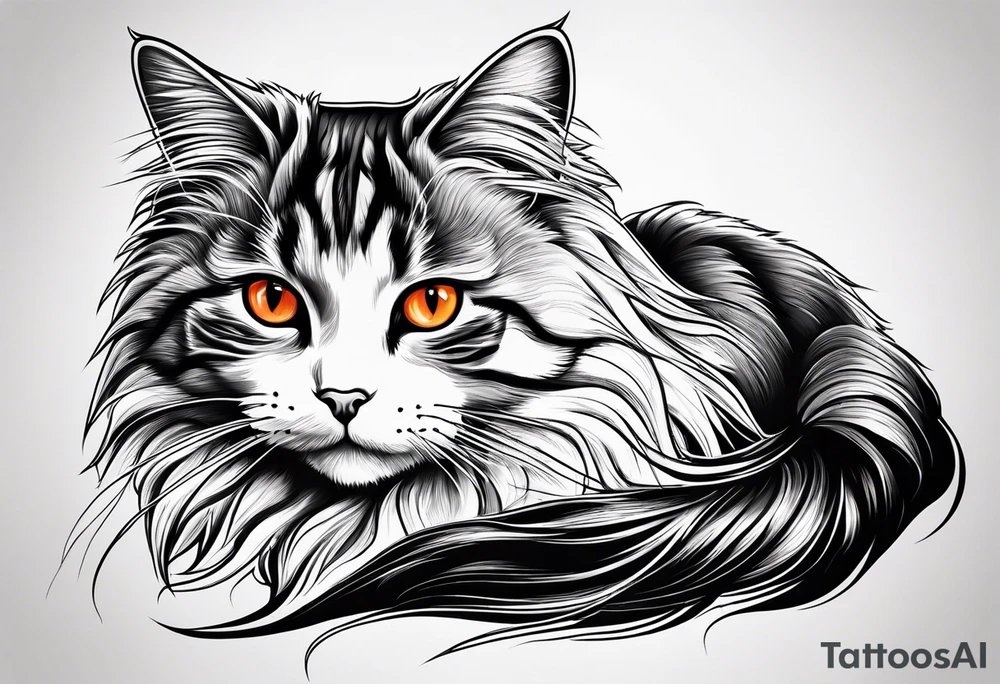 À small orange and white cat tattoo idea