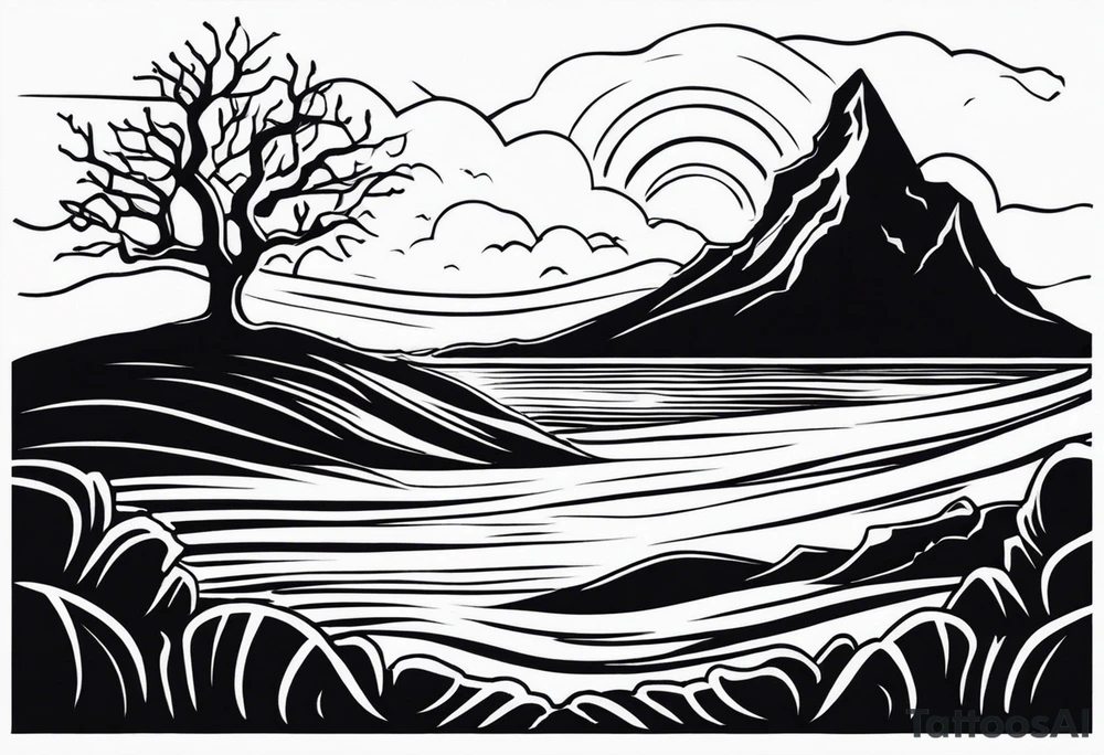 a big dark shadow rising up from the dead tattoo idea