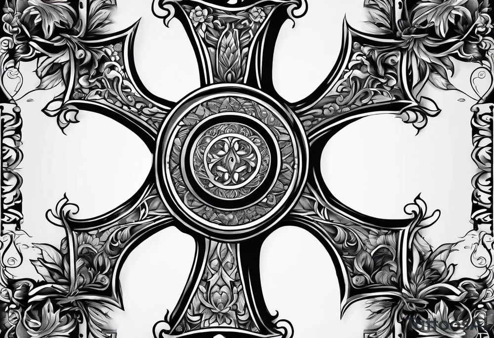 Black cross with trust tattoo idea