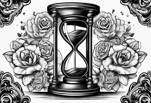 Hour glass with Brain and heart inside tattoo idea