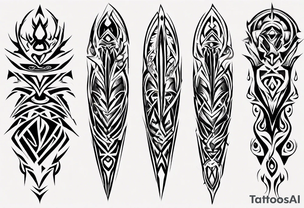 tribal full sleeve tattoo idea