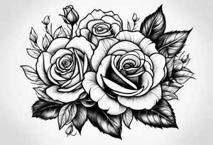 violets and a rose tattoo idea