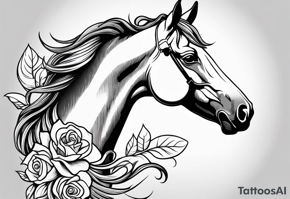Linework horse tattoo idea