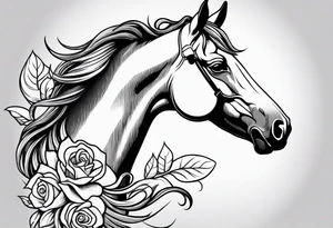 Linework horse tattoo idea