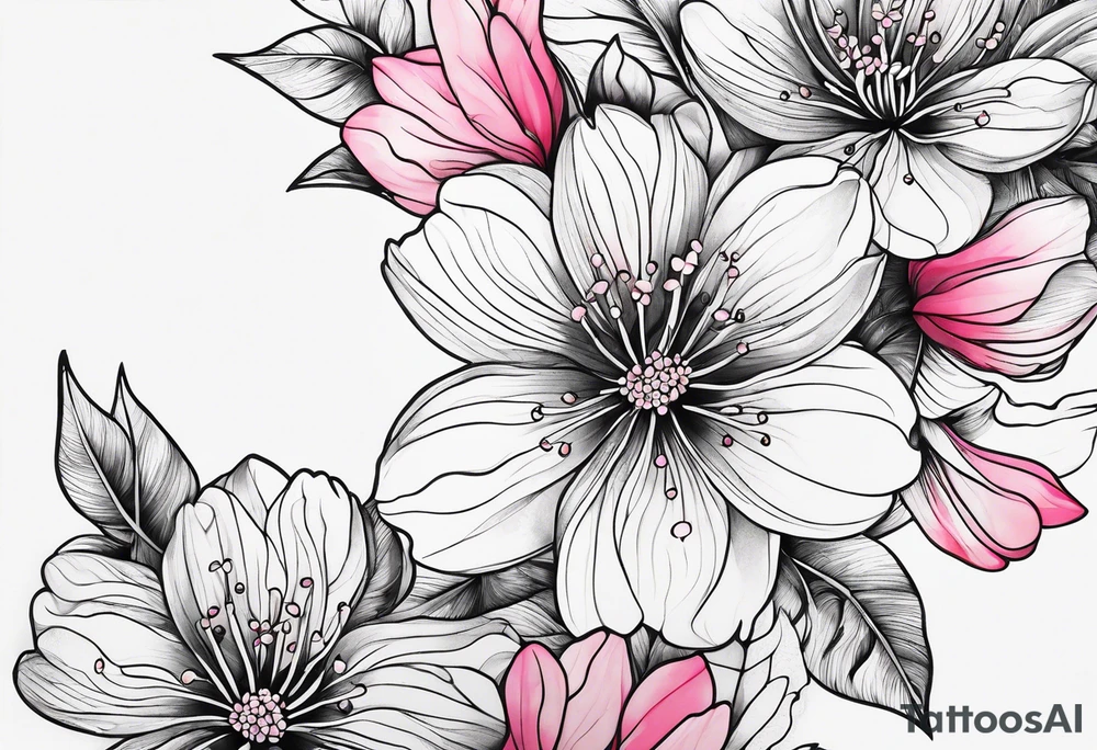 Cherry blossom rainbow tattoo idea