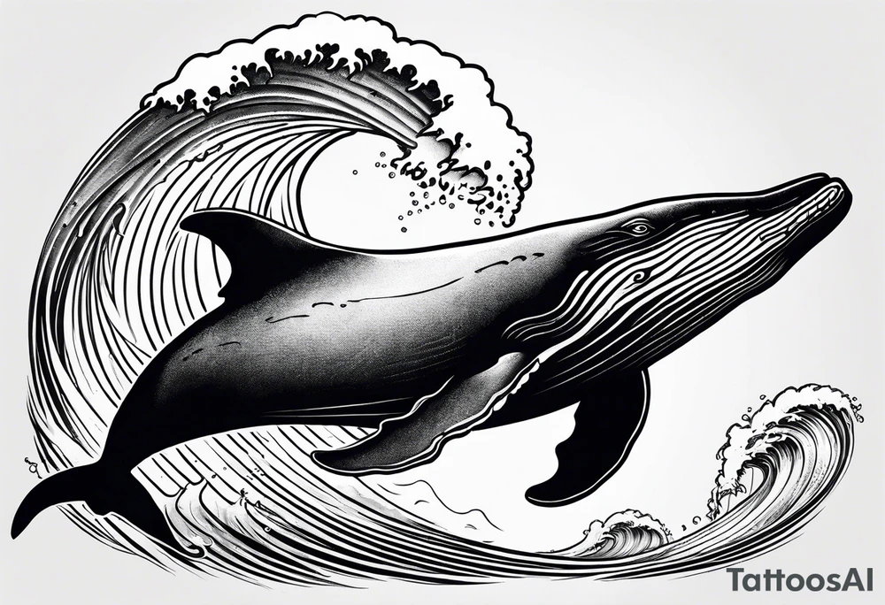 Backwards Breaching North Pacific humpback whale tattoo idea