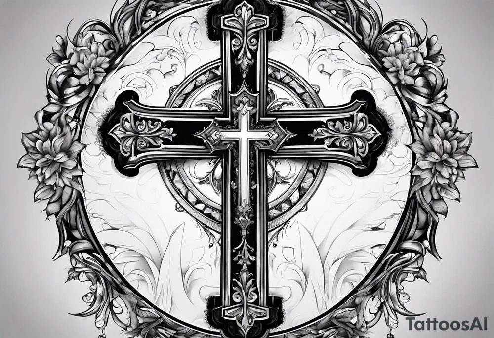 A cross with the verse like 1:37 going through it tattoo idea