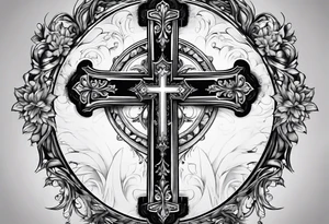 A cross with the verse like 1:37 going through it tattoo idea