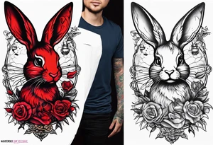 Red queen dead rabbit fairtale tattoo idea