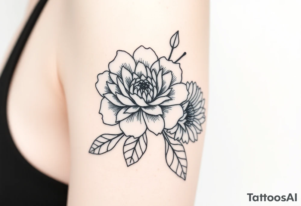rose and chrysanthemum tattoo idea
