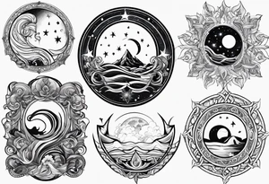 Aquarius sun, Libra rising, Scorpio moon tattoo idea