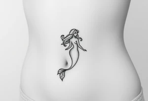 Mermaid light grainy tattoo idea