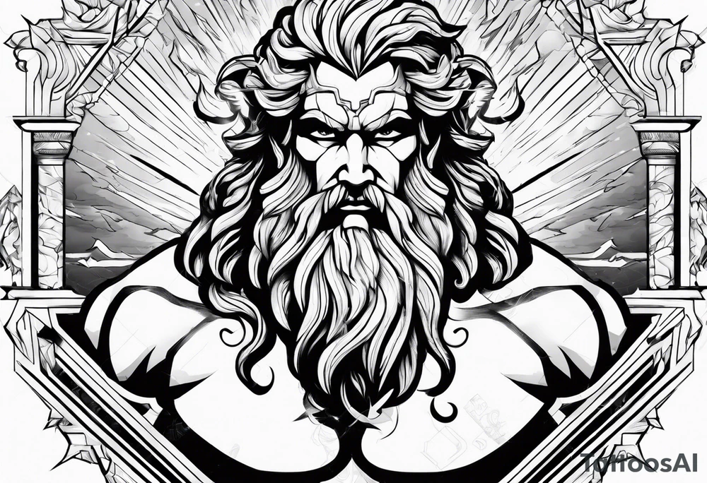 zeus striking down with lightning tattoo idea