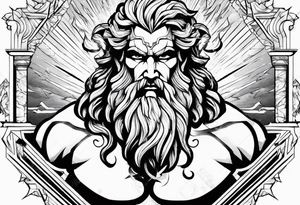 zeus striking down with lightning tattoo idea