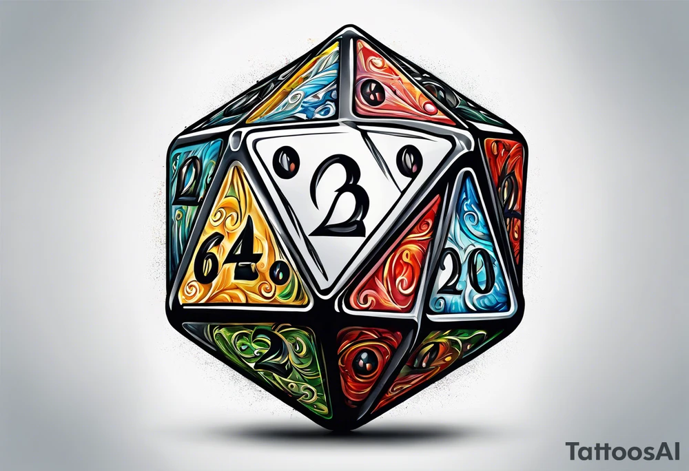 a twenty sided die tattoo idea