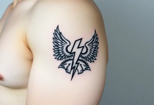 Lightning with eagles around it tattoo idea