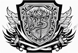 Valhalla fire sword shield tattoo idea