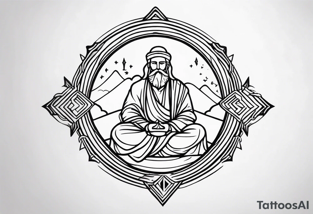 God under an up arrow tattoo idea