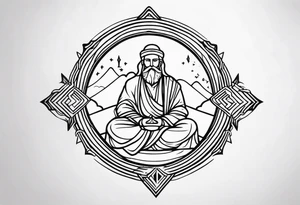 God under an up arrow tattoo idea