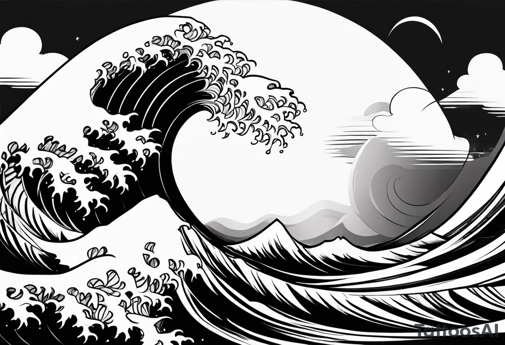waves in a minimalist form tattoo idea