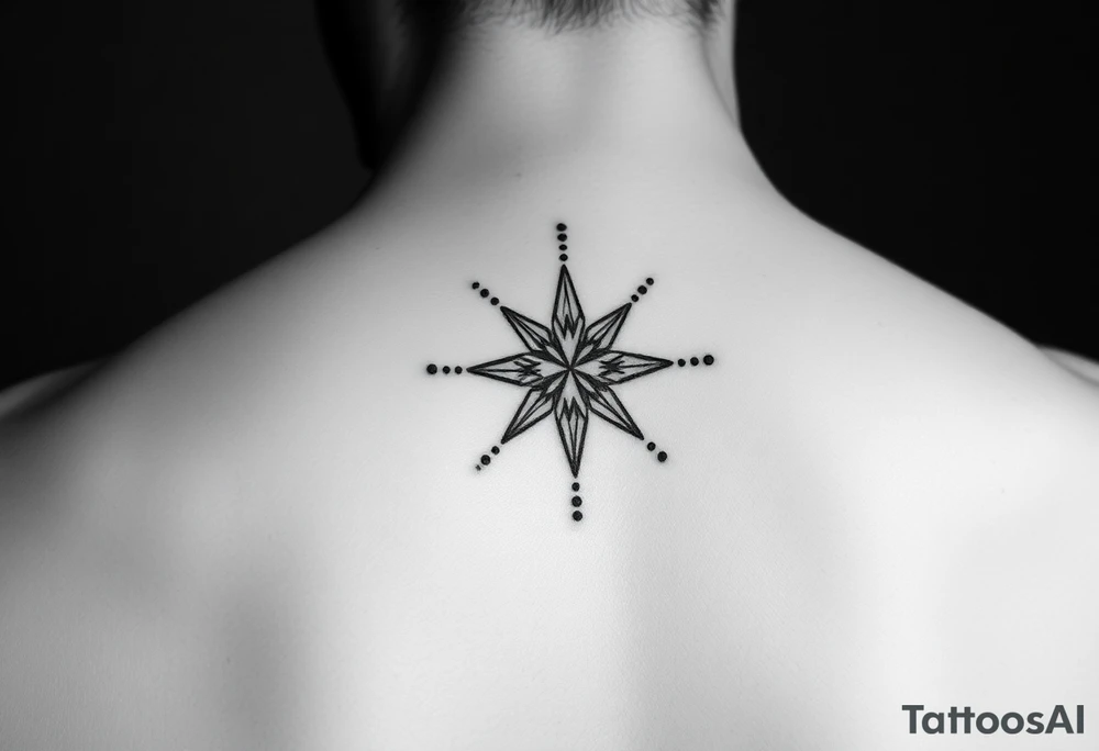 A star tattoo design. . black and white. small tattoo idea