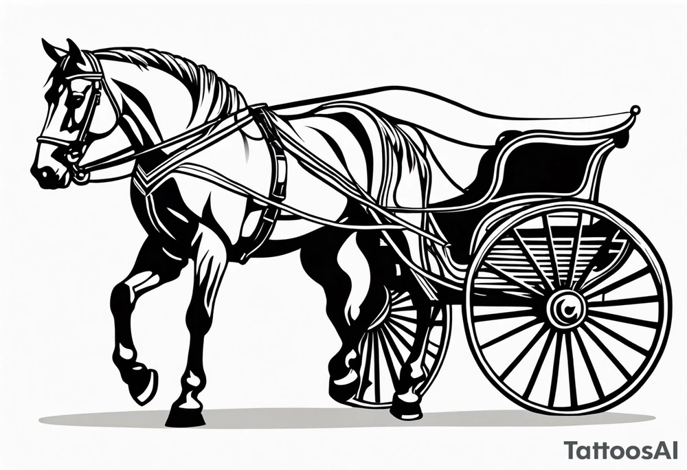 Horse drawn using simple lines tattoo idea