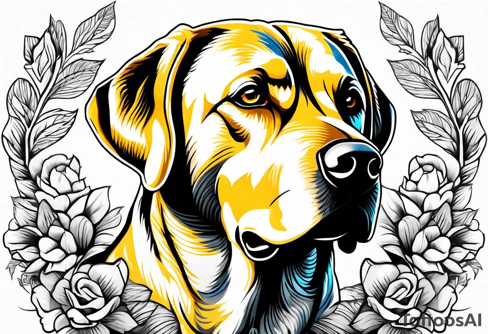 yellow Labrador retriever tattoo idea