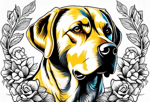 yellow Labrador retriever tattoo idea