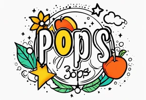 Simple memorial tattoo with the date August 13,2024 and the name”pops” tattoo idea