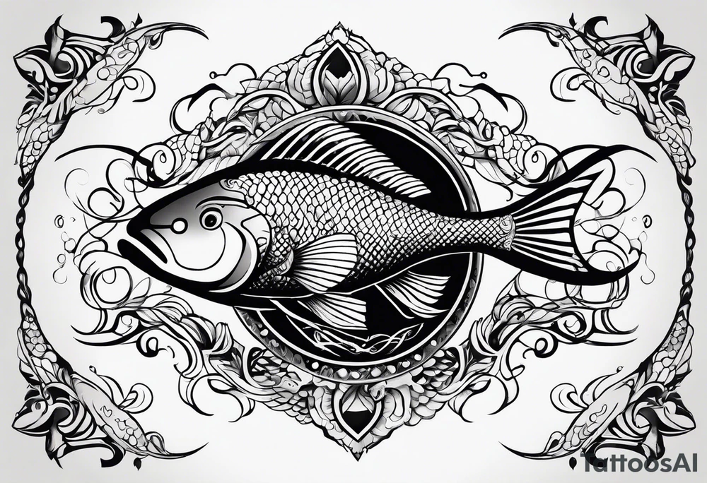 Infinity symbol with fish tattoo idea