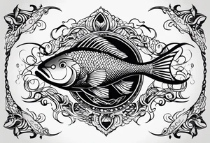 Infinity symbol with fish tattoo idea