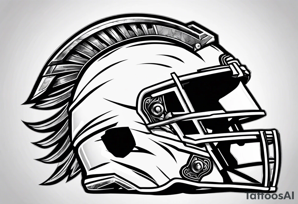 Spartan helmet masculine lighting bolts with Greek mythology tattoo idea