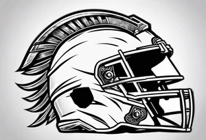 Spartan helmet masculine lighting bolts with Greek mythology tattoo idea
