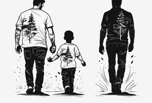 dad and son walks away tattoo idea