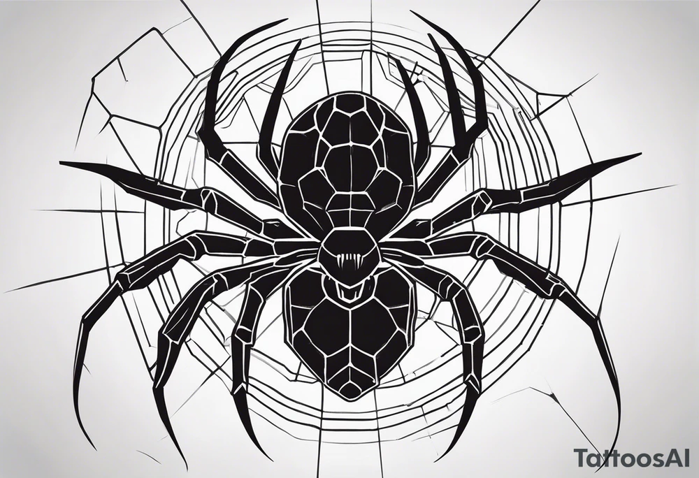 cyberpunk black widow spider tattoo idea