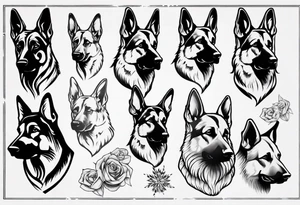 German shepherd profile tattoo idea