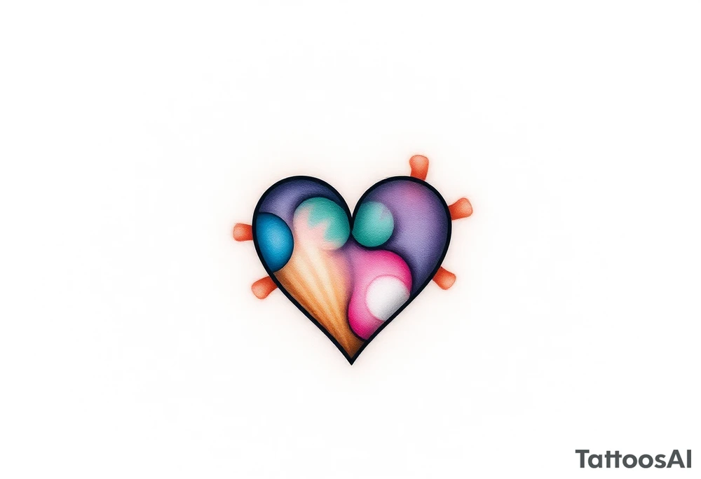 autism heart shape symbol tattoo idea