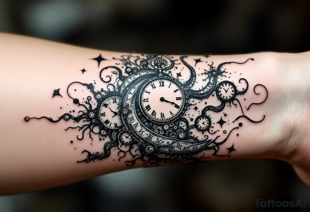 salvadore dali melting clocks tattoo idea