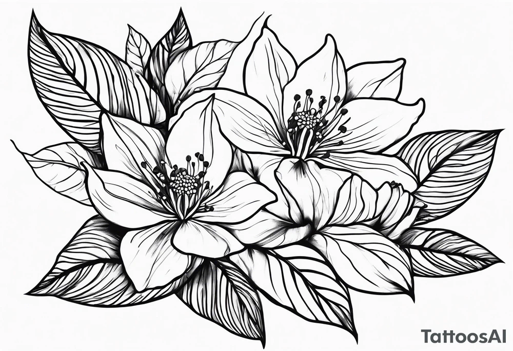 ramo de flor cerejera tattoo idea