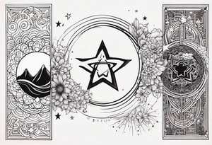 3 stars space art tattoo with deep meaning of happy future and hope tattoo idea