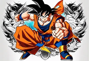 Sleeve tattoo topete name goku, tattoo idea