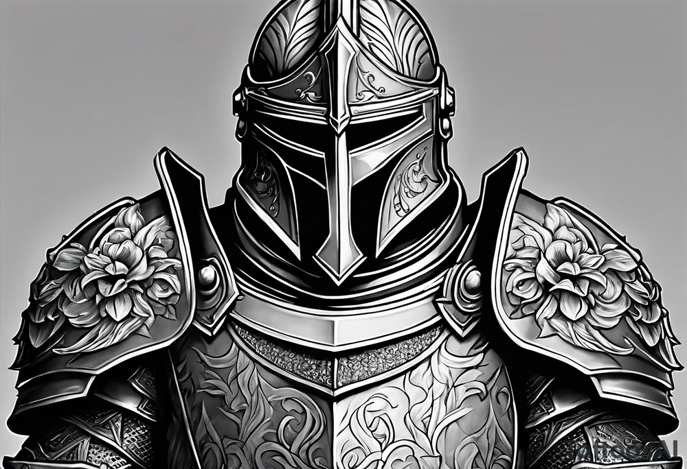 knight with heavy armor tattoo idea