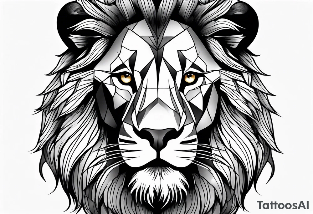 powerful majestic lion, close-up tattoo idea