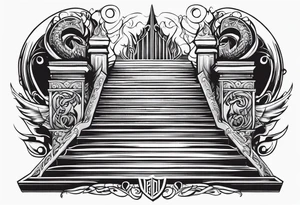 Valhalla sword shield flame
stairs tattoo idea