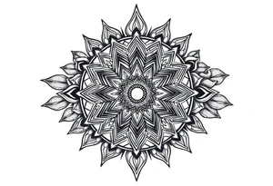 long mandala shaman and witch style mytical with ancient rhyme tattoo idea