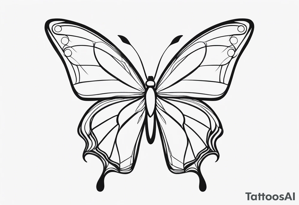 Uma borboleta minimalista tattoo idea