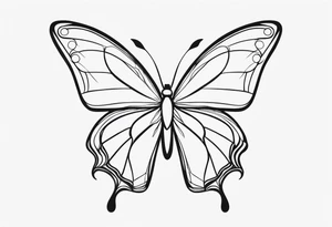 Uma borboleta minimalista tattoo idea